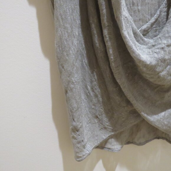 MARGARET O'LEARY 100% Linen Loose Fit Cowl Neck To Neutral Tan Beachy - Size S - Picture 3 of 11